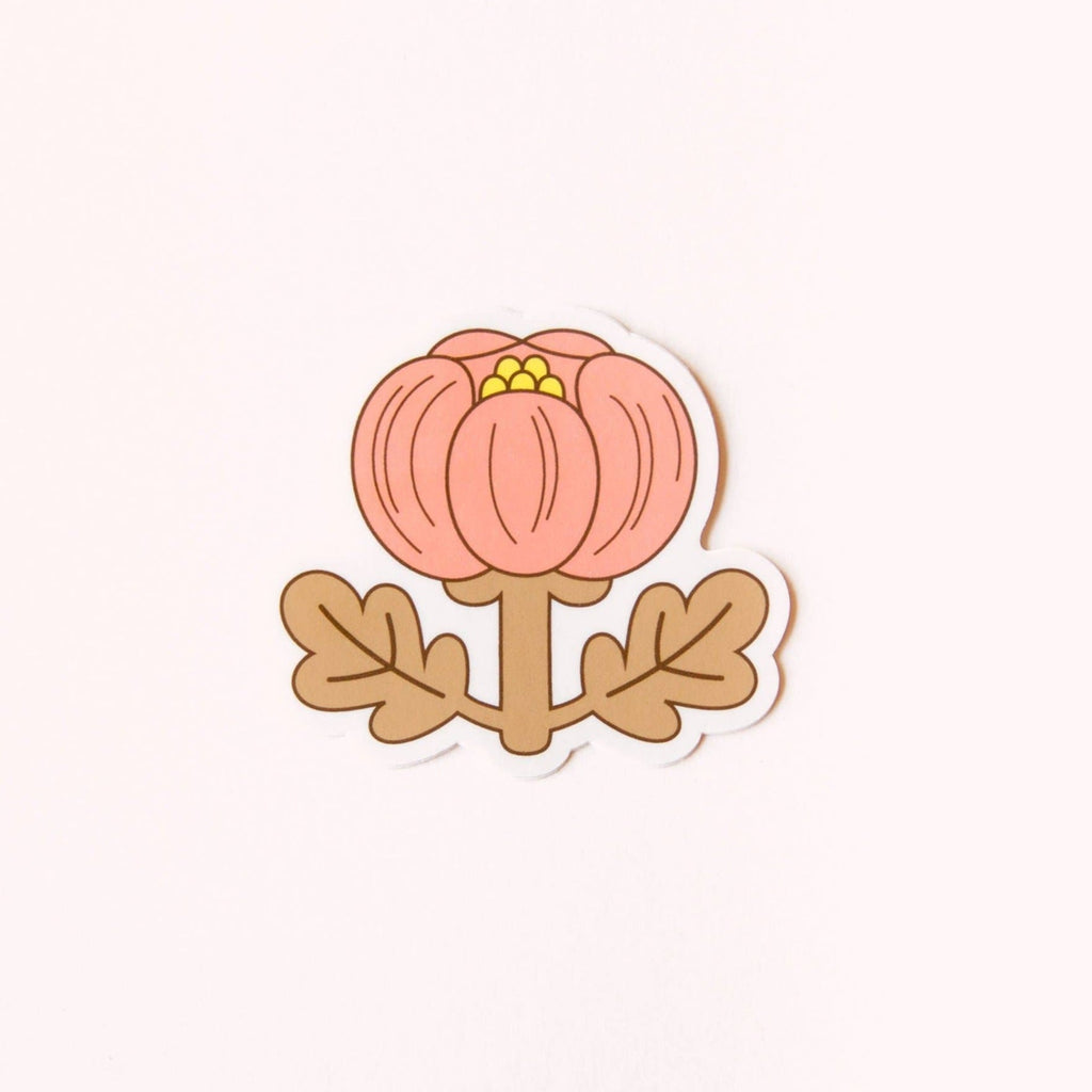 Coral Peony Sticker