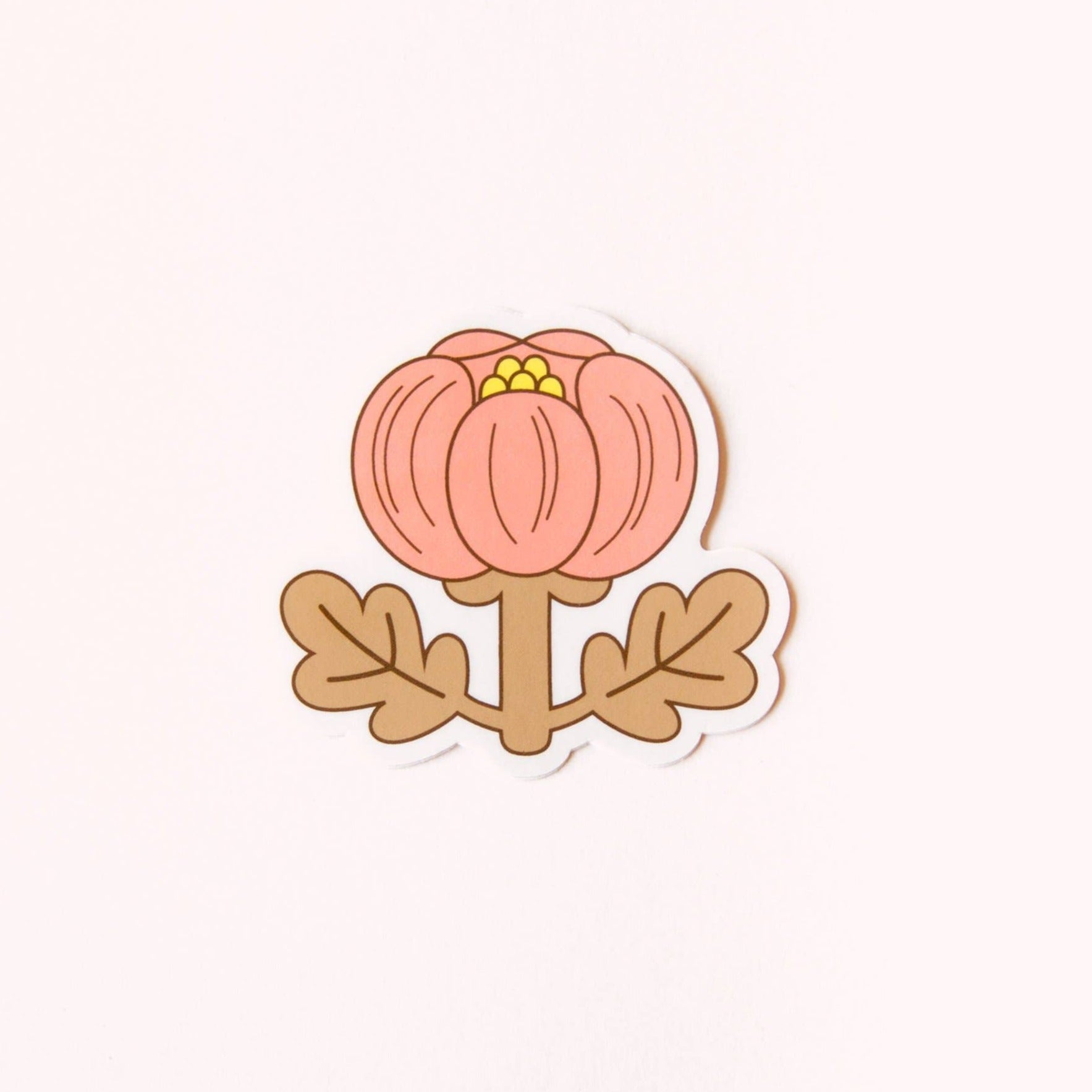 Coral Peony Sticker