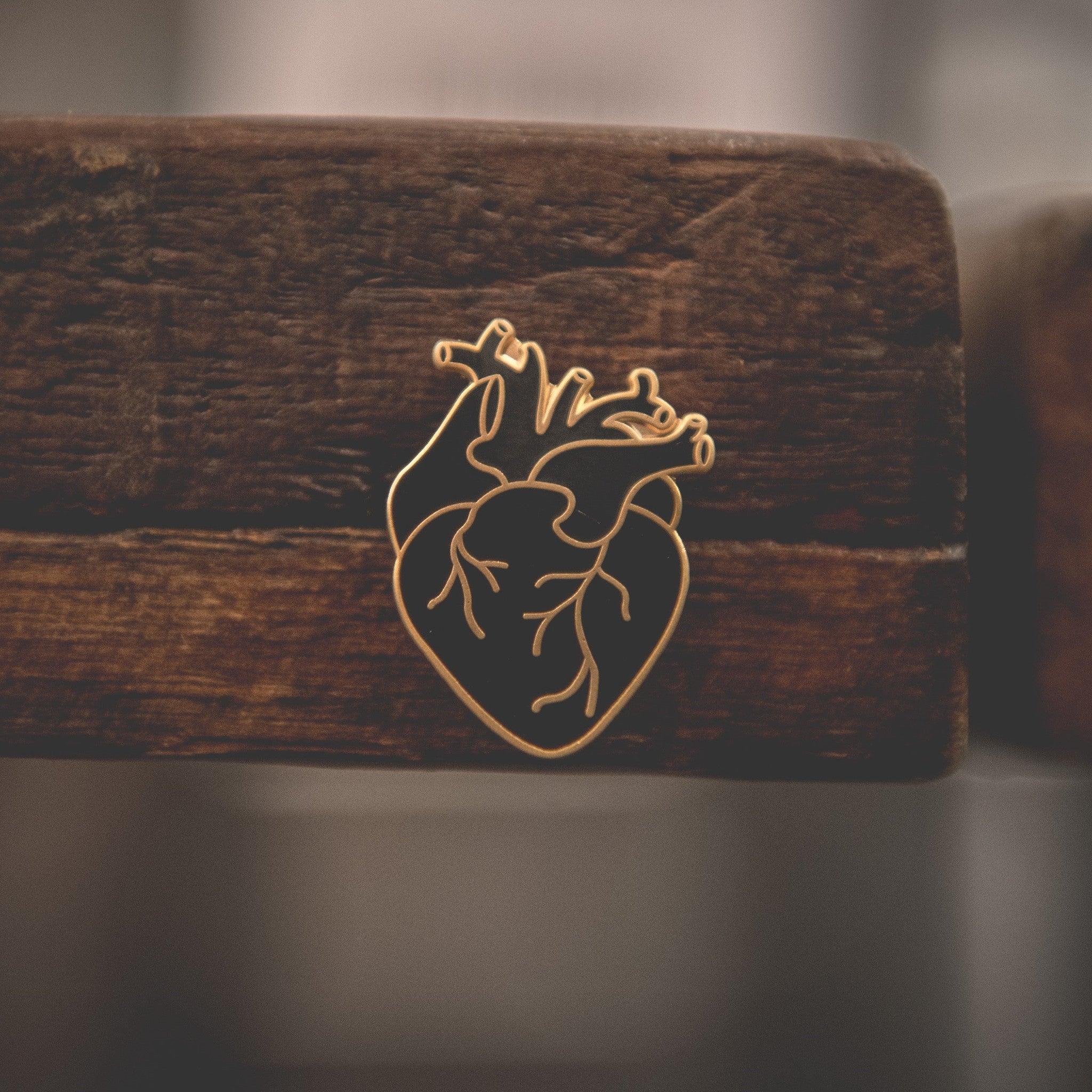 Gold Coeur Noir (Black Heart) Enamel Pin