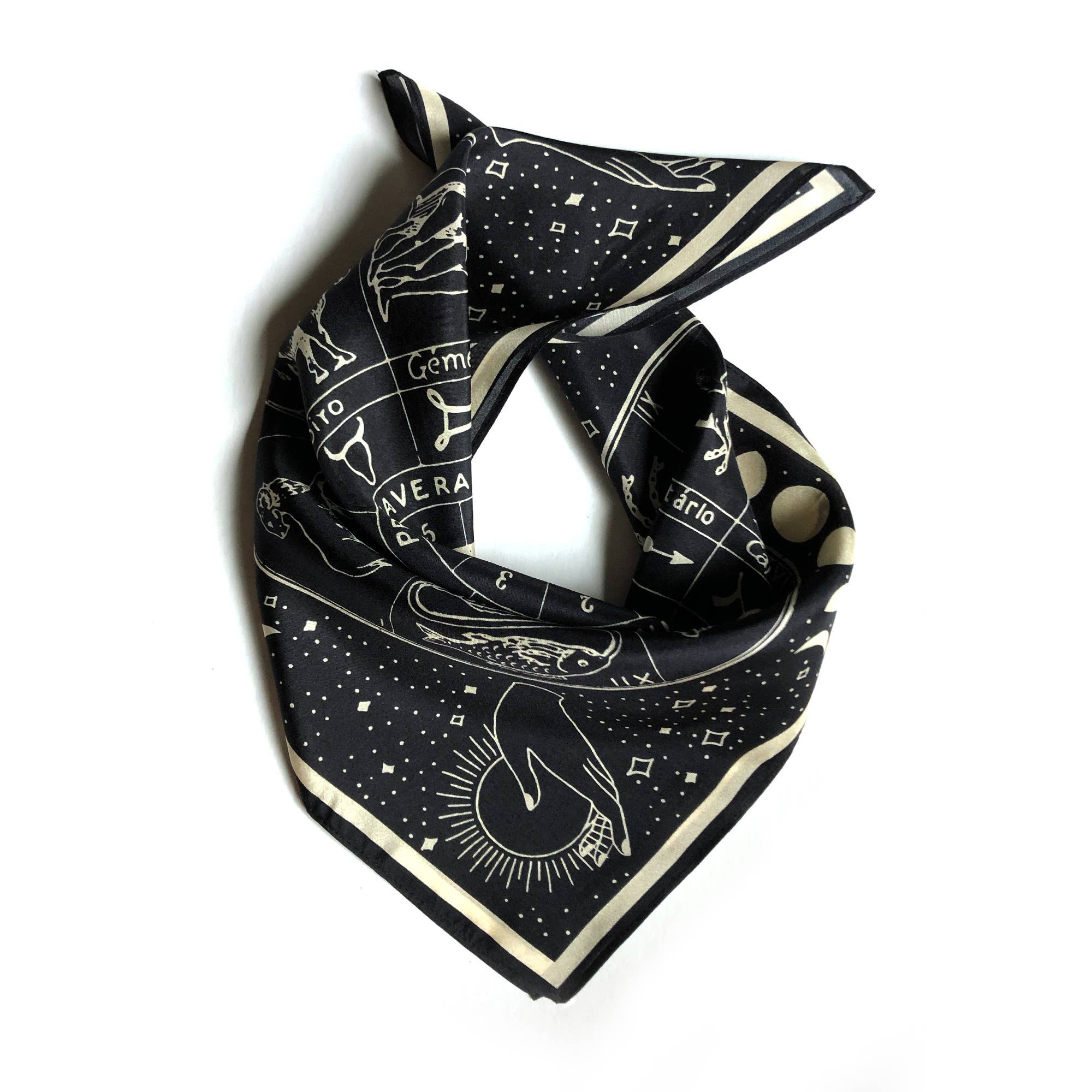 100% Silk Scarf Signs of the Zodiac Astrology Bandana