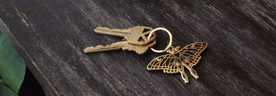 Luna Moth Keychain