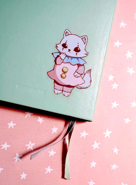 Pierrot Kitty Transparent Vinyl Sticker