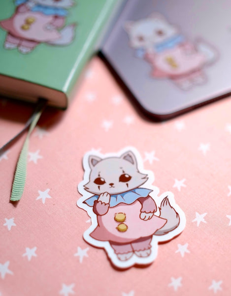 Pierrot Kitty Transparent Vinyl Sticker