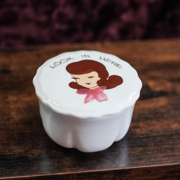 Vintage 1950s "Look in Here" Trinket Box by Decora Ceramics, Inc.