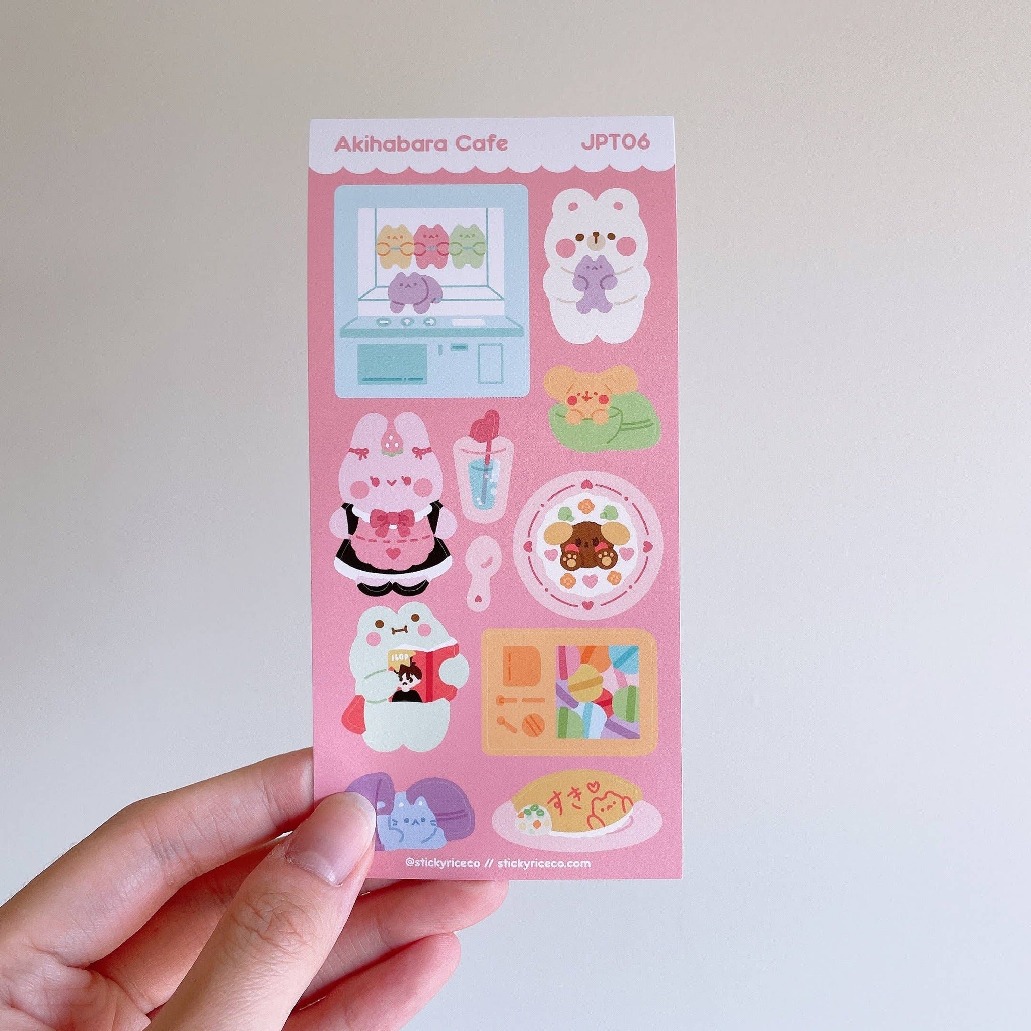 Japan Travel with Cute Characters Bear Bunny Frog Stickers