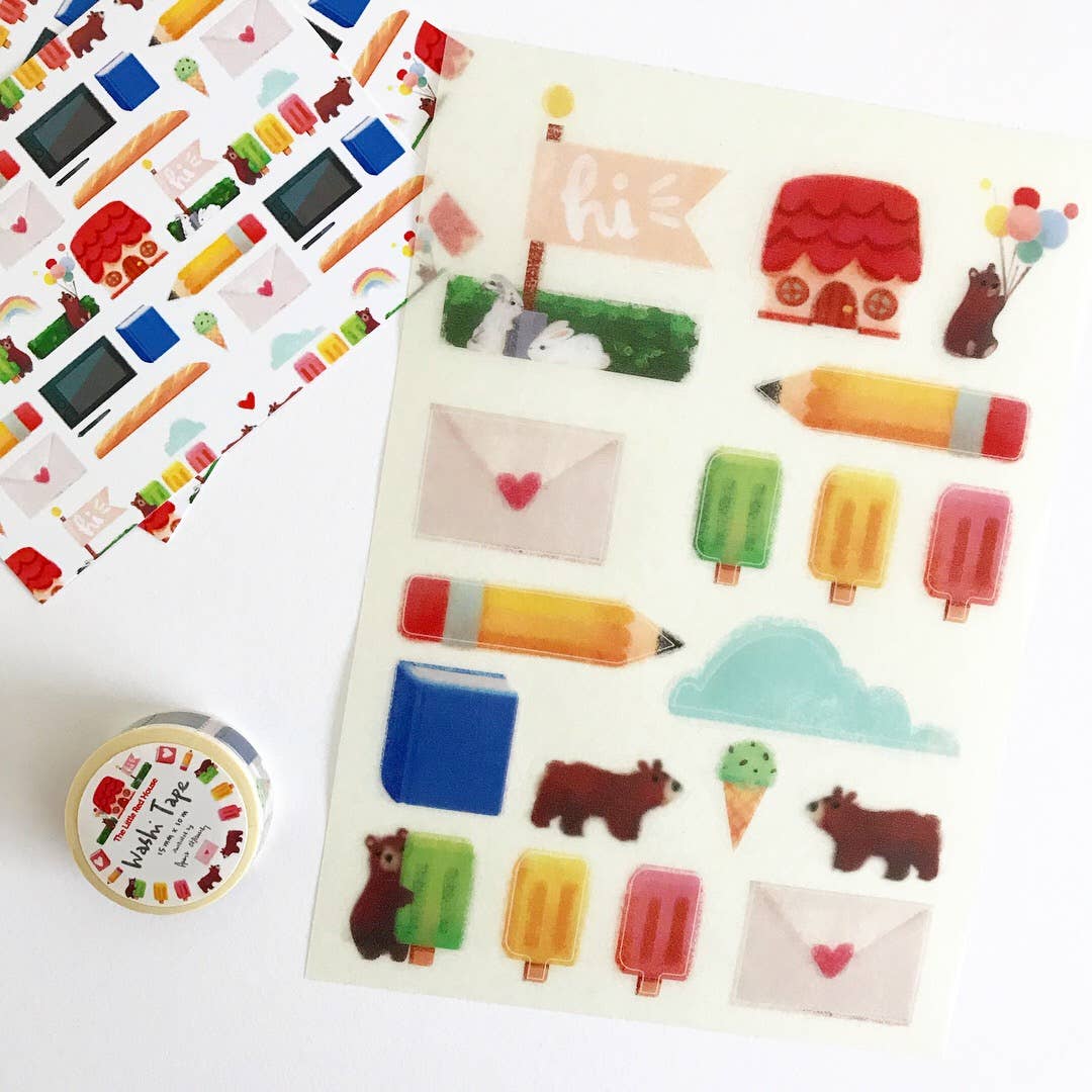 The Little Red House Washi Sticker Sheet