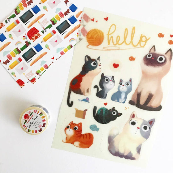 Hello Cats Washi Stickers