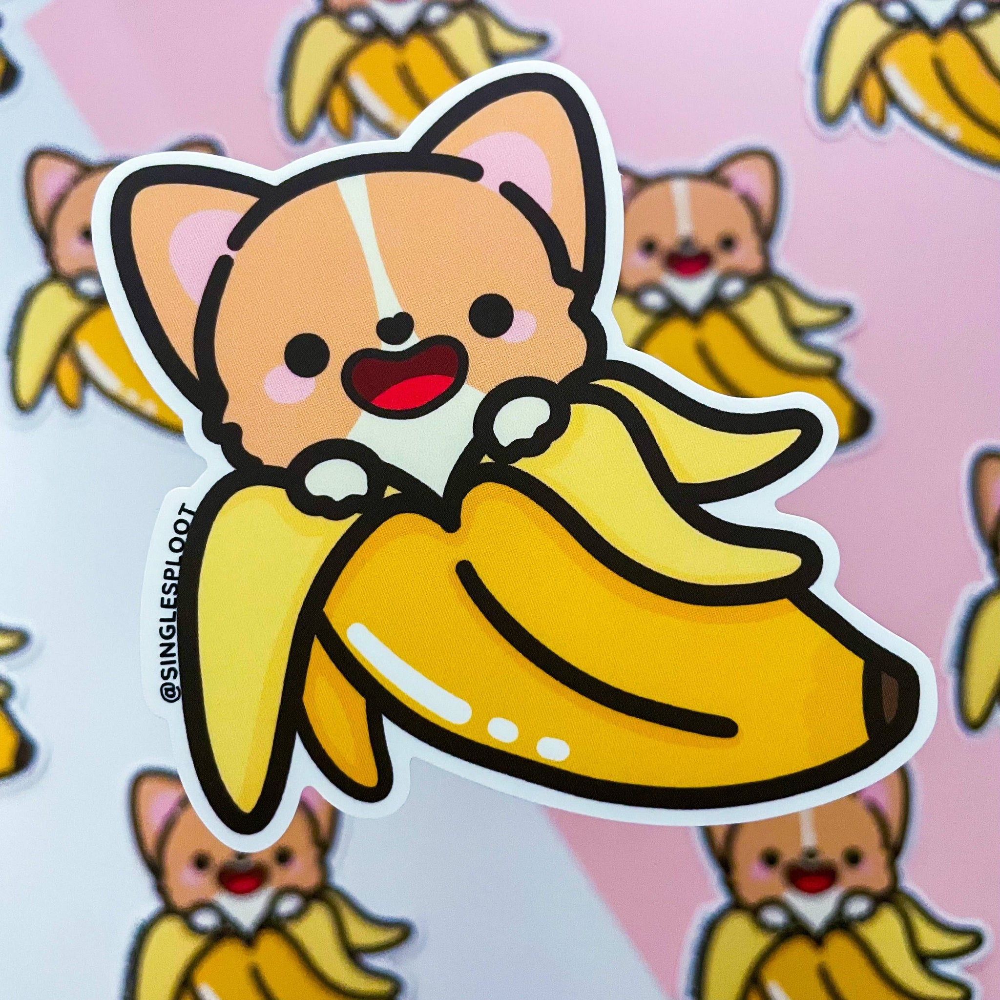 Banana Corgi Sticker