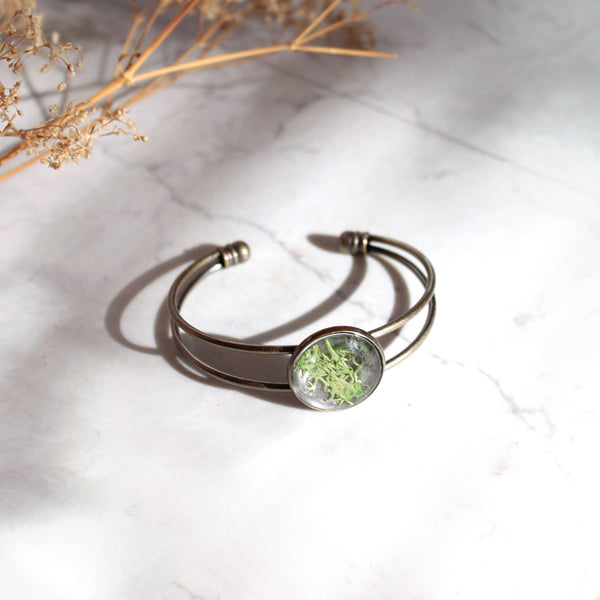 Glass Moss Cuff Bracelet