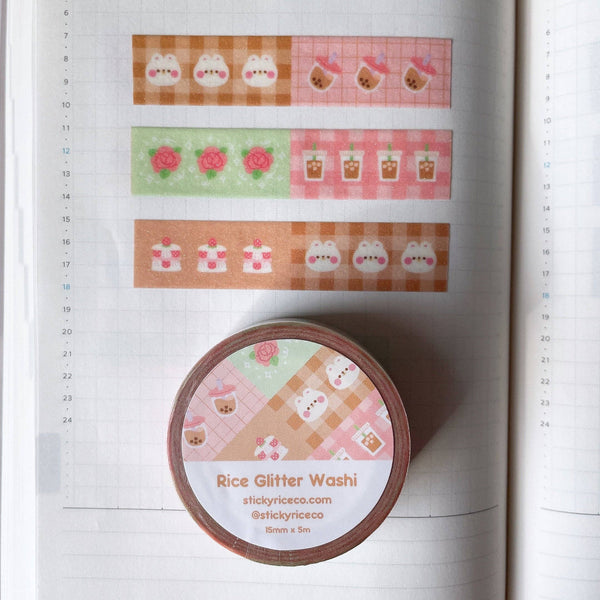 Cute Bear Bunny Frog Glitter Washi Tape