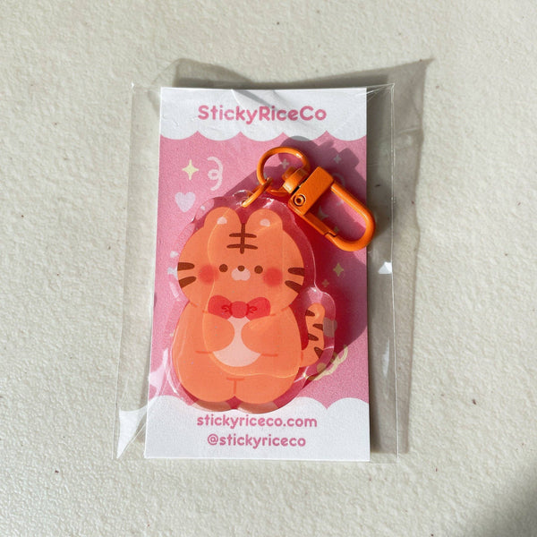 Tiger Friend Glitter Keychain