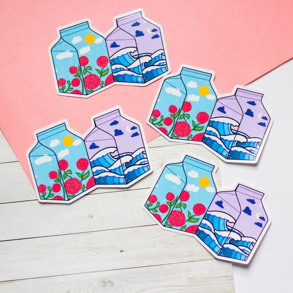 Rose & Wave Cartons Sticker