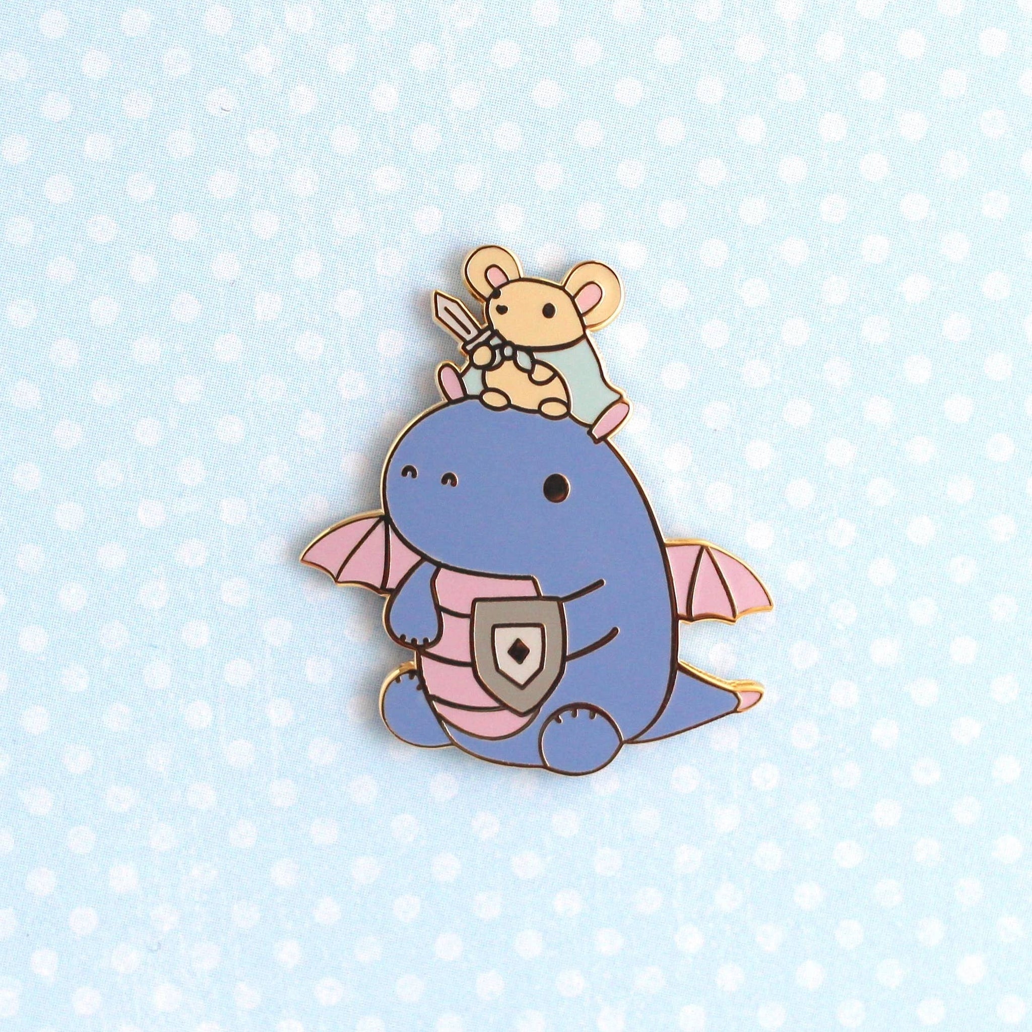Mouse and Dragon Knight Enamel Pin