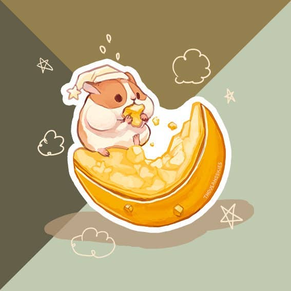 Moon Maker Hamster Vinyl Sticker