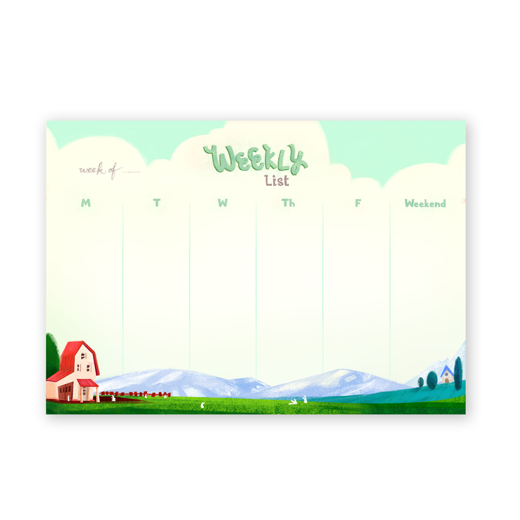 Mountain Alps Weekly Planner Notepad