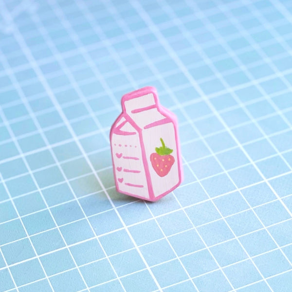 Strawberry Milk Clay Pin (Limited Edition)