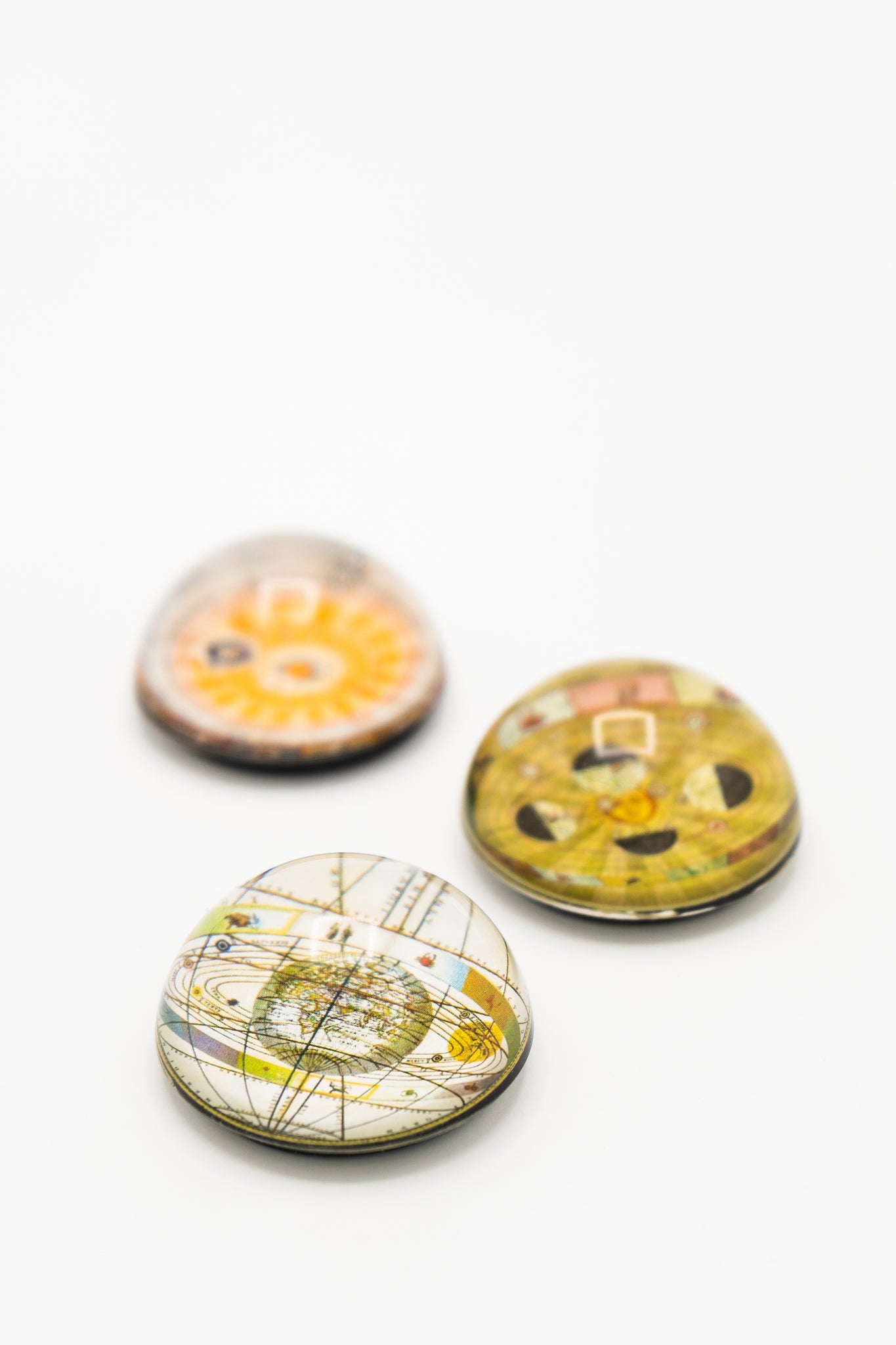 Solar System Map Cabochon Magnet - Set of Three