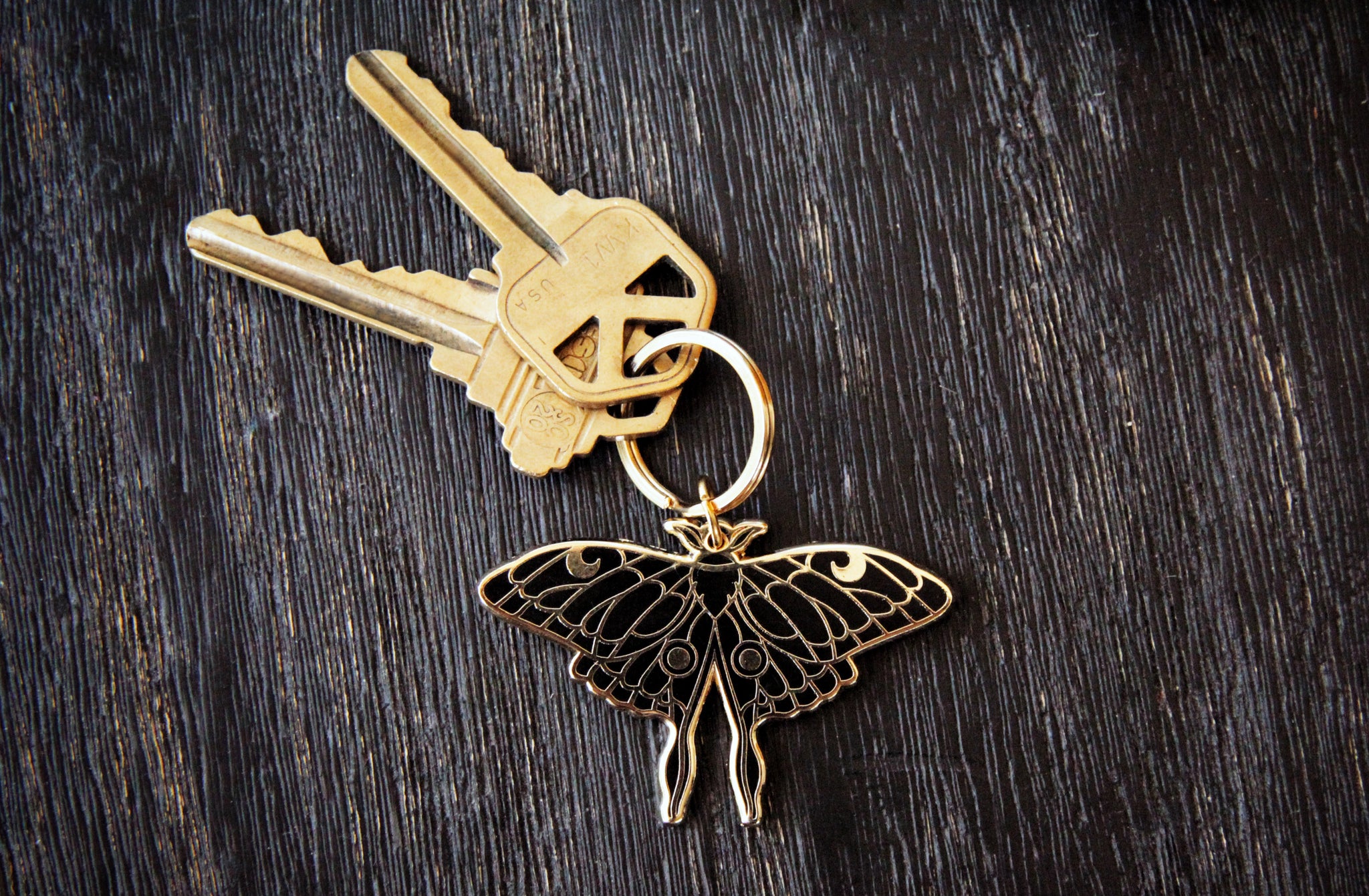 Luna Moth Keychain (Gold)