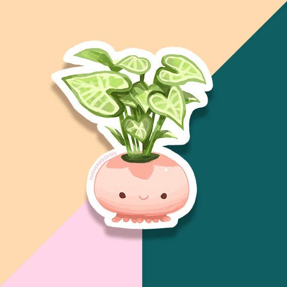 Jellyfish Planter Vinyl Sticker